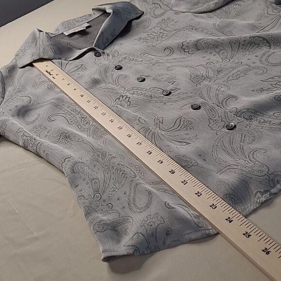 Talbot's sz 8 petite 100% polyester botanical print blouse - Picture 4 of 8